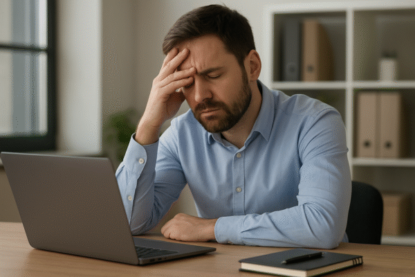 فردی که در محل کار دچار فرسودگی شغلی شده است